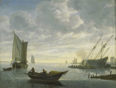 Calafateo de una nave de Lieve Pietersz. Verschuier