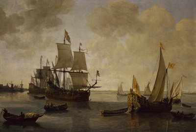 El yate estatal del príncipe Guillermo II de Orange con otros barcos de Lieve Verschuier