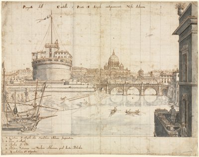 Dieciocho Vistas de Roma: El Castel SantAngelo, 1665 de Lievin Cruyl