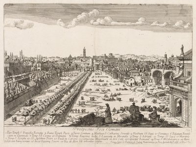Foro Romano from "Prospectus Locurum Urbis Romae Insign[ium]" de Lievin Cruyl