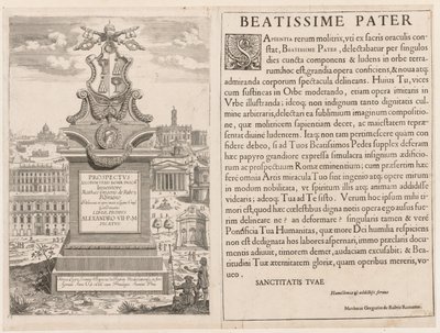 Frontispiece from "Prospectus Locurum Urbis Romae Insign[ium]" de Lievin Cruyl