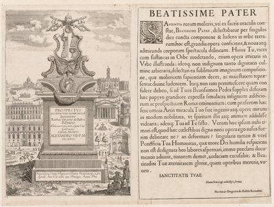Frontispicio del Prospectus Locurum Urbis Romae Insign[ium], 1666 de Lievin Cruyl