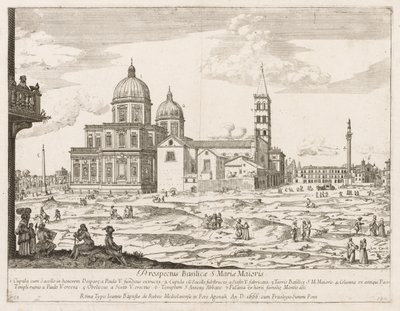 Santa Maria Maggiore de Prospectus Locurum Urbis Romae Insign[ium], 1666 de Lievin Cruyl