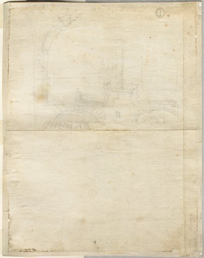 Boceto para San Giovanni in Laterano (verso) de Lievin Cruyl