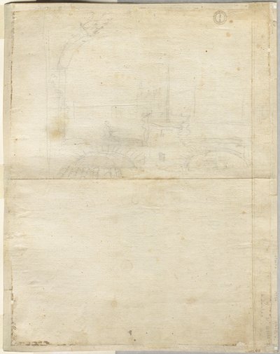 Boceto para San Giovanni in Laterano (verso) de Lievin Cruyl
