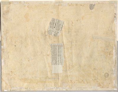 Trazado de una fuente del recto y bocetos de dos caras (verso) de Lievin Cruyl