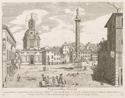 Columna de Trajano del Prospectus Locurum Urbis Romae Insignium, 1666 de Lievin Cruyl