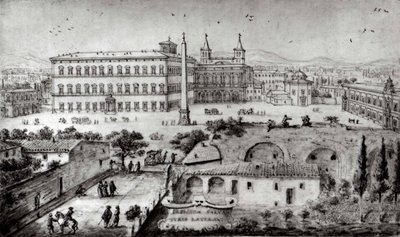 Vista de Letrán, Roma, 1672-73 de Lievin Cruyl