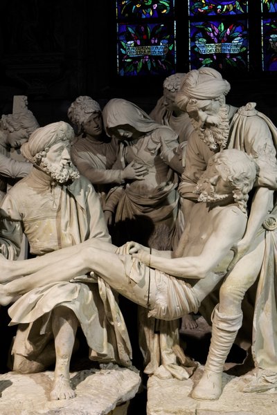 El entierro y el desmayo de la Virgen de Ligier Richier