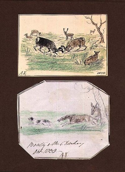 Escenas en el Parque de Aynhoe (una página de un cuaderno de bocetos) de Lili Cartwright