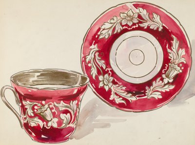 Taza y platillo, c. 1936 de Lillian Causey