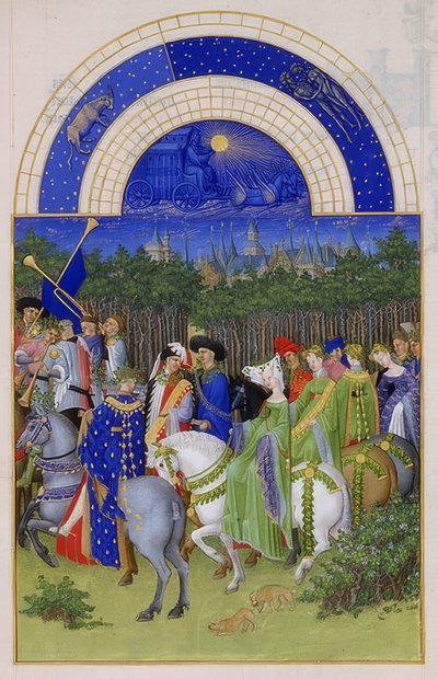 Mayo (Libro de horas del Duque de Berry). 1412-16 de Limbourg Brothers