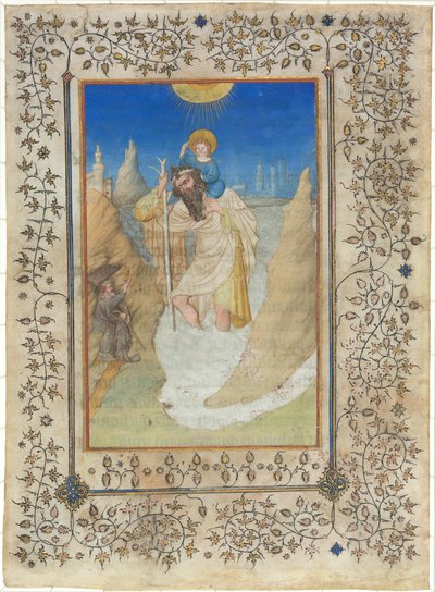 San Cristóbal llevando al niño Cristo de Limbourg Brothers