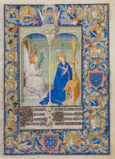 Libro de horas del Duque de Berry. Anunciación de Limbourg Brothers