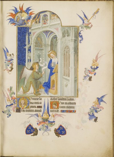La Anunciación Les Très Riches Heures du duc de Berry de Limbourg Brothers