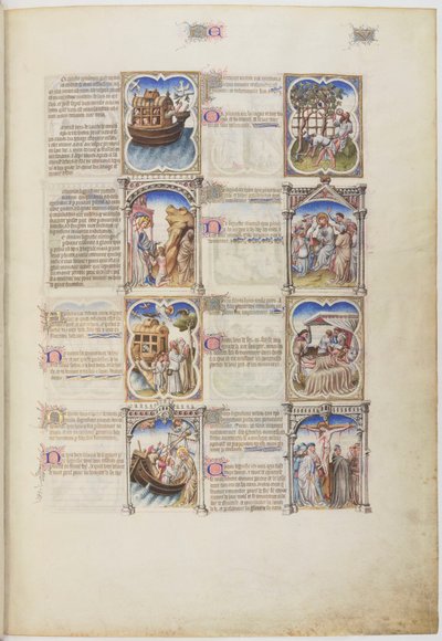 Biblia moralizada, Vida de Noé, folio 5r de Limbourg Brothers