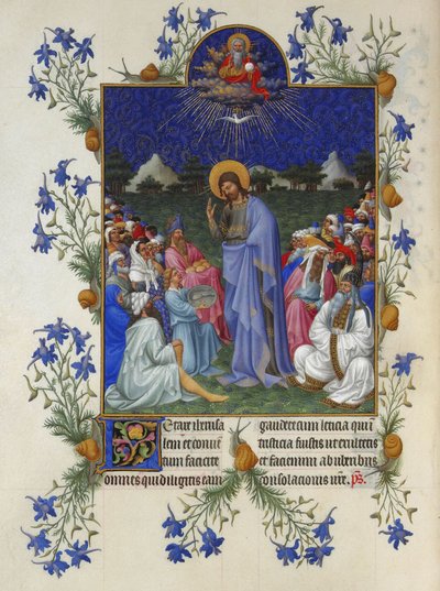 Las muy ricas horas del duque de Berry - La alimentación de la multitud de Limbourg Brothers