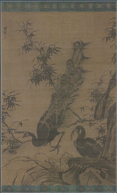Un par de pavos reales, finales de 1400s-principios de 1500s de Lin Liang