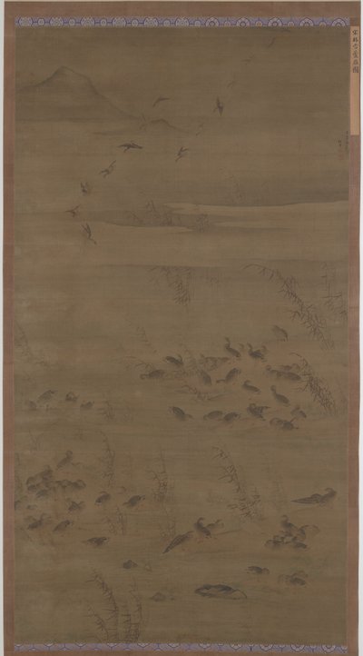 Gansos descendiendo en la arena de Lin Xue