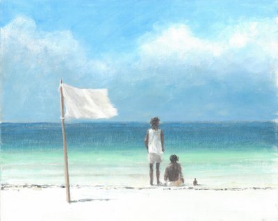 Niños en la playa, Kenia de Lincoln Seligman