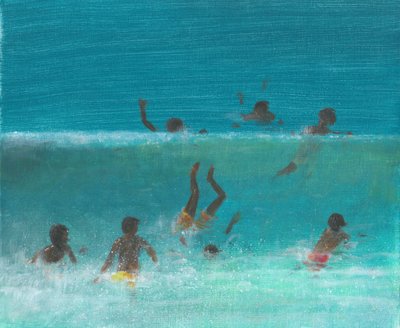Niños en el oleaje, 2015 de Lincoln Seligman
