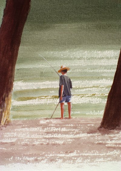 Henry pescando, 1990 de Lincoln Seligman