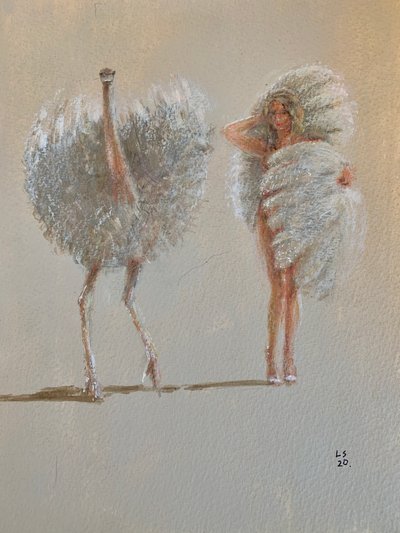 Ballet de avestruz blanco de Lincoln Seligman