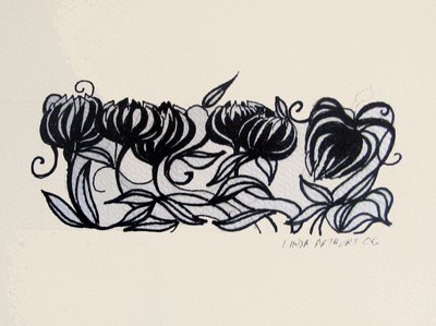 Crocus, 2014 (pluma y tinta) de linda arthurs