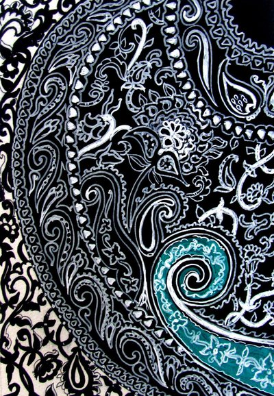 Estudio Paisley, 2016 (Tinta sobre papel de acuarela) de linda arthurs