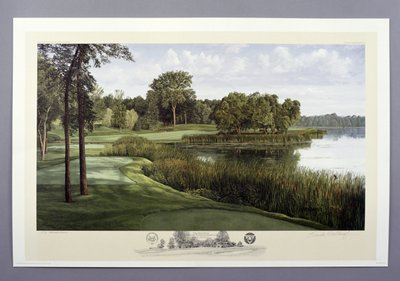 Hoyo 16, Hazeltine National Golf Club, Chaska, Minnesota, EE.UU. de Linda Hartough