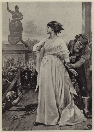 Madame Roland en el cadalso (litografía) de Lionel (after) Royer