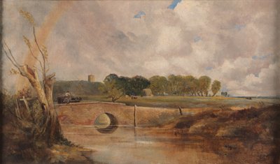 Un arco iris - Vista del Stour, ca. 1845 de Lionel Constable