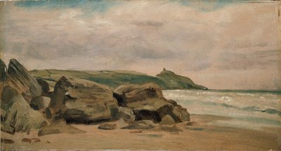Vista hacia Rame Head, Cornwall, 1850 de Lionel Constable