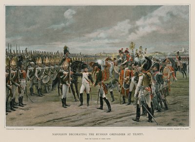 Napoleón decorando al granadero ruso en Tilsitt de Lionel Royer