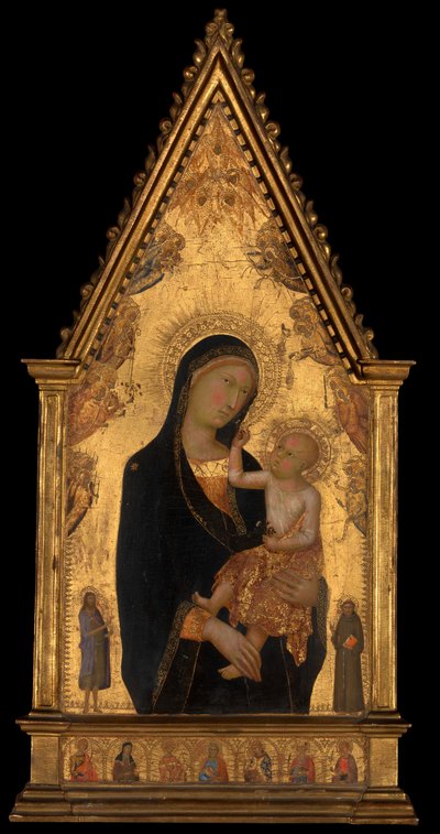 Madonna y Niño con santos y ángeles, ca. 1350 de Lippo Memmi