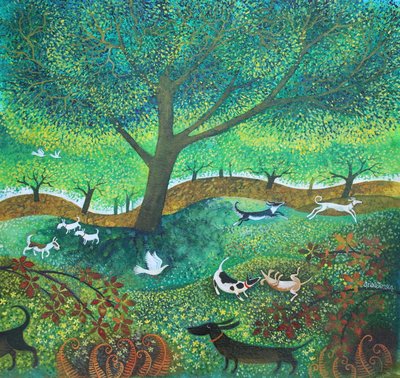 Dog Days, 2024 (acrílicos sobre lino) de Lisa Graa Jensen