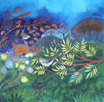 Leaf Fall, 2023 (acrílicos sobre lienzo) de Lisa Graa Jensen