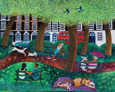 London Park, 2022 (acrílicos sobre lino) de Lisa Graa Jensen