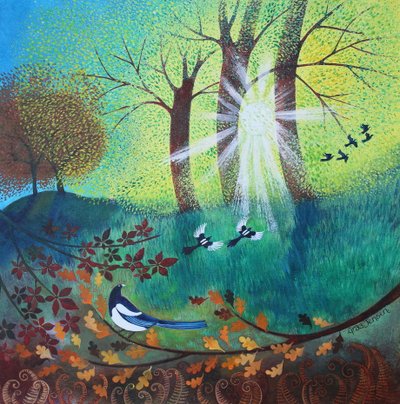 Urracas, 2023 (acrílicos sobre lienzo) de Lisa Graa Jensen