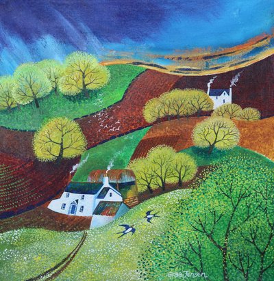 Primavera en el valle, 2024 (acrílicos sobre lienzo) de Lisa Graa Jensen