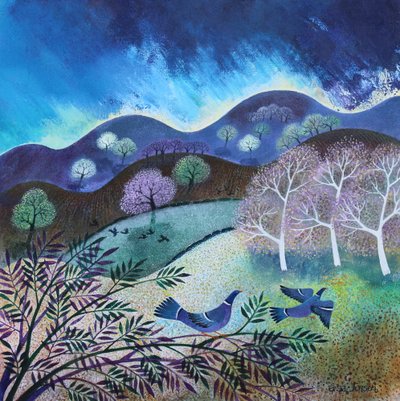 Alzar el vuelo, 2023 (acrílicos sobre lienzo) de Lisa Graa Jensen