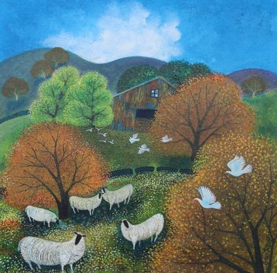 El rebaño, 2024 (acrílicos sobre lienzo) de Lisa Graa Jensen