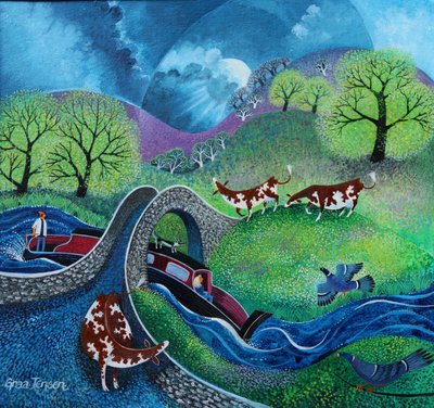 Time to Moor Up, 2023 (acrílicos sobre lino) de Lisa Graa Jensen