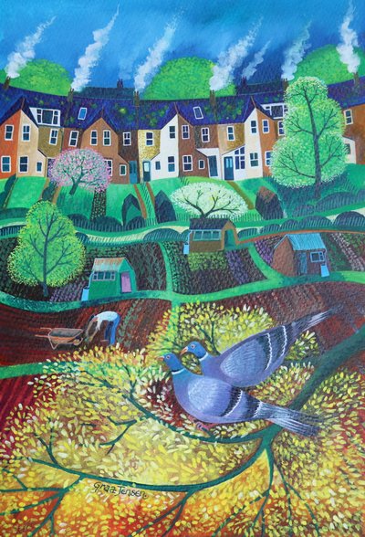 Palomas en el parque de Wimbledon, 2017 de Lisa Graa Jensen