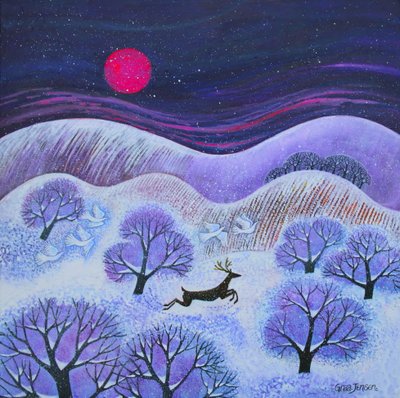 Ciervo invernal, 2023 (acrílicos sobre lienzo) de Lisa Graa Jensen