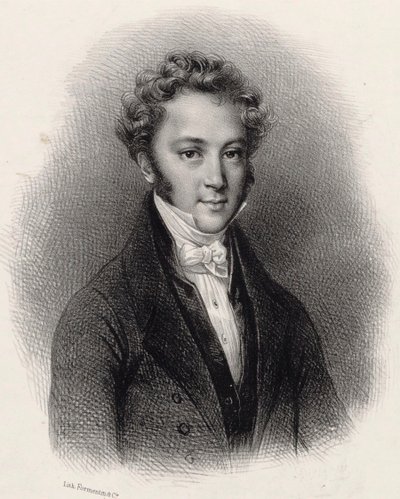 Retrato del pianista y compositor Ignaz Moscheles 1794-1870, c. 1830 de Lithographie Formentin et C..