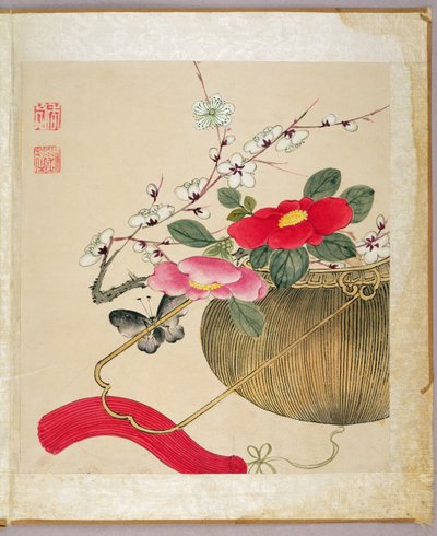 Una de una serie de pinturas de flores e insectos, finales del siglo XIX de Liu Hua