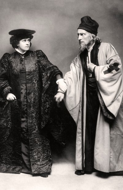 Gertrude Elliott y Johnston Forbes-Robertson en El mercader de Venecia, principios del siglo XX de Lizzie Caswall Smith