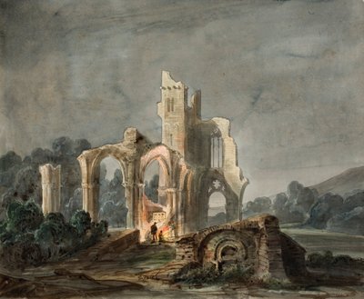 Paisaje nocturno con ruinas góticas de Lluís Rigalt