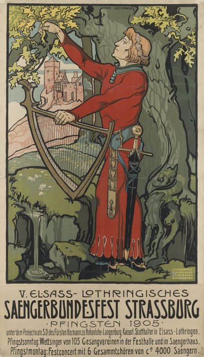 Festival de cantantes de Saengerbundesfest, Estrasburgo, 1905 de Léo Schnug